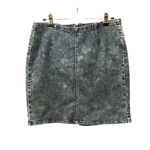 Jess Women's Acid Washed Denim Mini Pencil Skirt Size Large Y2K 1990s
